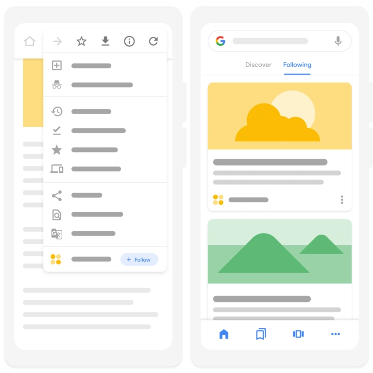 Google Chrome and Discover feed mockup showing how Demand Gen ads appear in content feeds on mobile