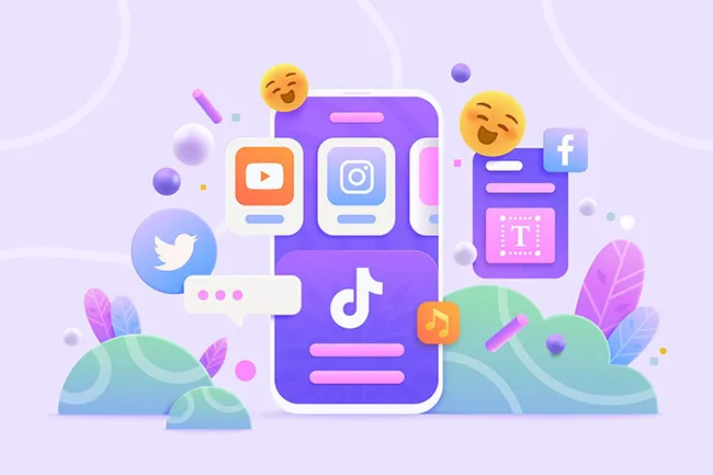 Social media app icons and notifications illustrating active customer engagement across platforms