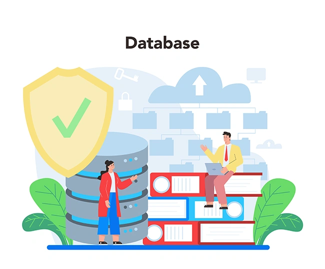 Secure customer database with organized folders, representing the research methods used to build a B2B customer base